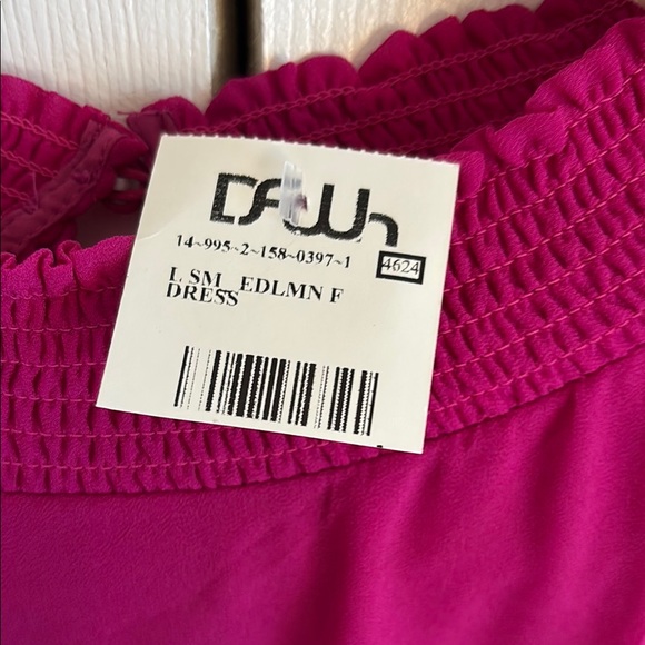 NWT Sam Edelman Plissé Midi Dress Size 10 Stunning Raspberry Pink MSRP $150 - Picture 3 of 4